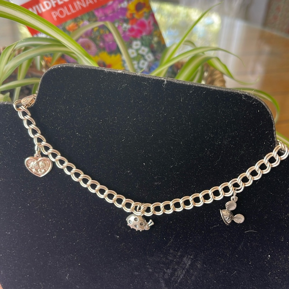 Sterling silver charm bracelet